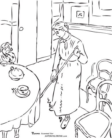 The Little Country Maid By Camille Pissarro  Coloring Page